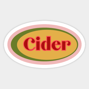 Cider! Retro Vintage Gold and Olive Decal Style Sticker